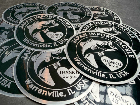 Japan Import Tackle Thank You 15 years 3" x 3" Sticker
